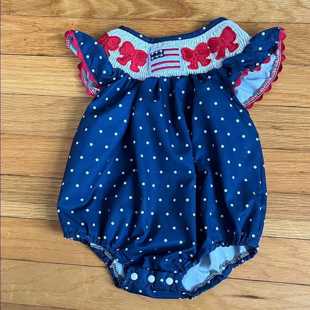America Baby Smocked Bubble Romper